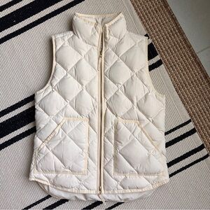 J Crew Off White Cream Puffer Vest